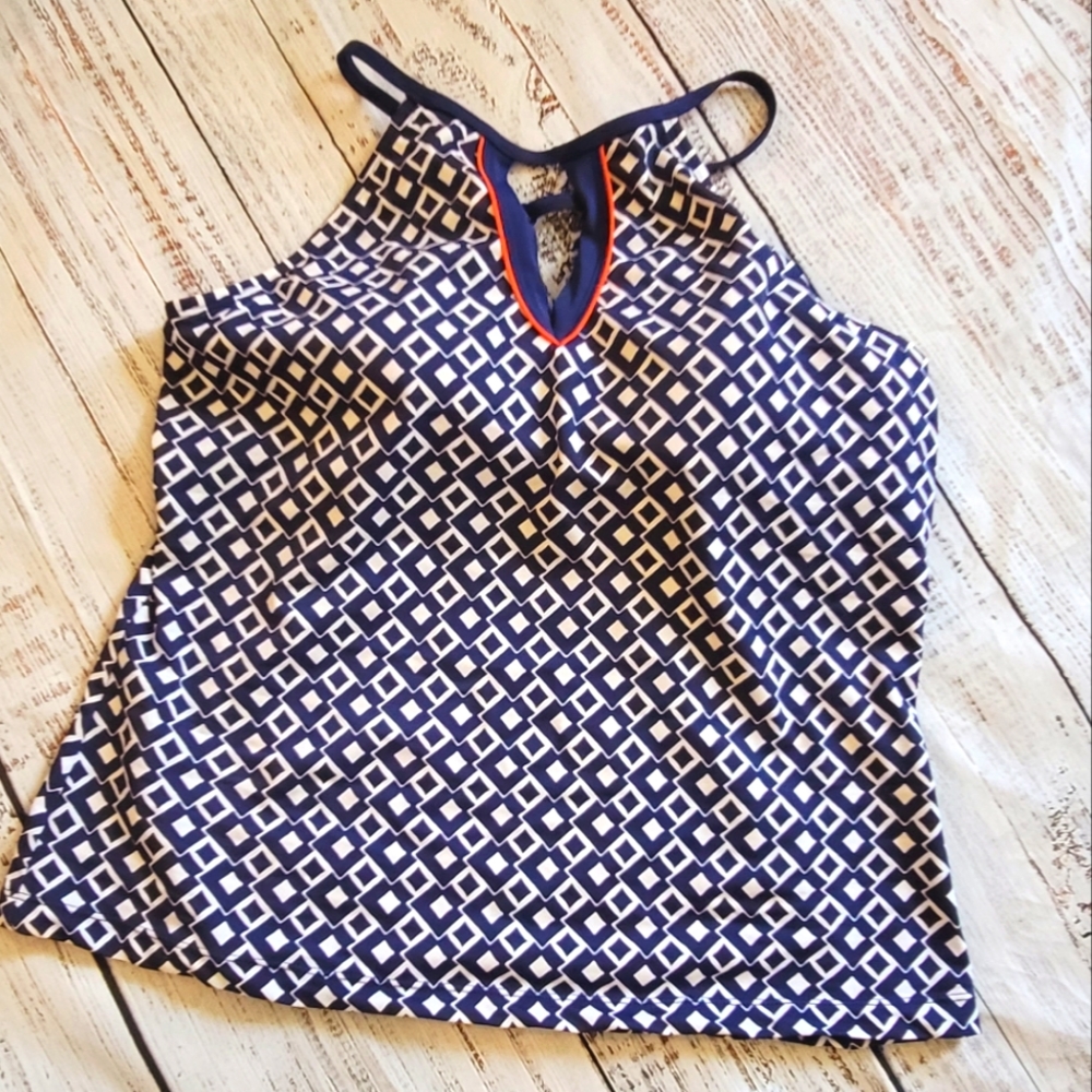 Jantzen Tankini Women Size L Blue White